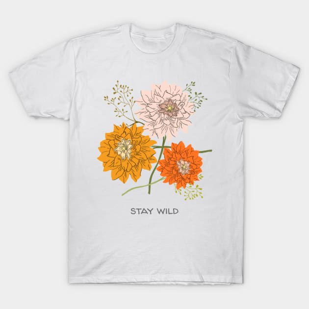 Vintage Pastel Stay Wild Floral T-Shirt by Always Growing Boutique